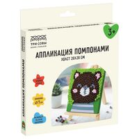 Аппликация из помпонов "Мишка"