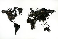 Пазл деревянный "Карта мира" (60х105 см; многоуровневый, обсидиан)