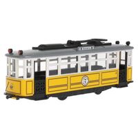 Машинка инерционная "Ретро-трамвай" (жёлтый с белым)