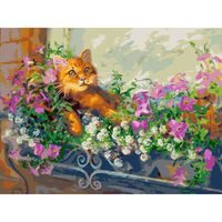 Картина по номерам "Любимый кот на отдыхе" (300х400 мм)