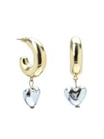 Серьги "Новый стиль. Сердечки" (золото-серебристый)