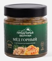 Мёд натуральный горный "Разнотравье с цельным кедровым орехом" (200 г)