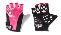 Перчатки велосипедные "SCG 47-0122" (S; чёрно-бело-розовые)