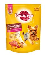 Корм сухой для собак миниатюрных пород "Pedigree" (1,2 кг; говядина)