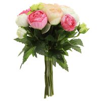 Цветок искусственный "Букет. Роза" (215 мм; розовые тона)
