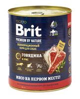 Консервы для собак "Brit Premium" (850 г; говядина с рисом)