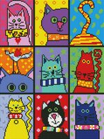 Алмазная вышивка-мозаика "Радужные коты" (300х400 мм)