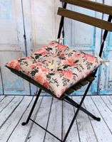 Подушка на стул "Mix. Цветы на Бежевом" (42х42 см)