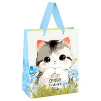 Пакет бумажный подарочный "Cute kitten" (23х18х10 см)