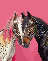 Картина по номерам "Разноцветные лошадки" (400х500 мм)