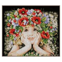 Набор для вышивания "Девушка с цветами" (260х310 мм)