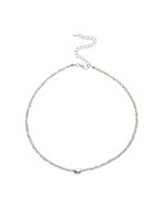 Чокер "Сердце" (серый в серебре)