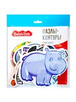 Пазлы-контуры "Африканские животные" (6 фигурок)