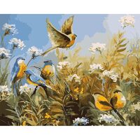 Картина по номерам "Птицы в цветах" (400х500 мм)