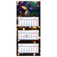 Календарь настенный квартальный на 2024 год "Символ года" (19,5х47,5 см)