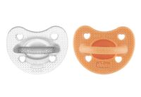 Пустышка силиконовая ортодонтическая "PhysioForma Soft Luxe" (2 шт.; прозрачная и оранжевая)