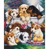 Набор для вышивания "Щенки во время купания" (250х320 мм)