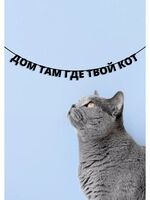 Гирлянда-растяжка бумажная "Дом там где твой кот"