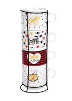 Набор кружек на металлической подставке "Coffee" (4 шт.)