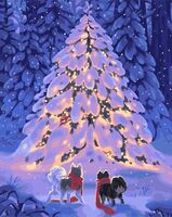 Картина по номерам "Праздничная ель" (400х500 мм)