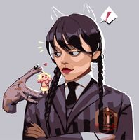 Картина по номерам "Уэнсдей и Инид" (200х200 мм)