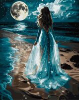 Картина по номерам "Лунный берег c люминесцентной краской" (400х500 мм)