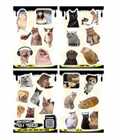 Набор виниловых наклеек "Мемы с котами №3"