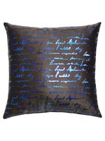 Подушка "Писание" (40х40 см; тёмно-коричневый, ярко-голубой)