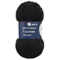 Пряжа "Галатея №02" (100 г; 250 м; черный)