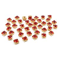 Стразы для рукоделия "Хрусталик" (6 мм; 40 шт.; красный)