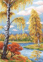 Алмазная вышивка-мозаика "Осенний пейзаж" (190х270 мм)