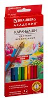 Набор карандашей цветных акварельных "Академия" (12 цветов)