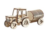 Сборная деревянная модель "Трактор с цистерной"