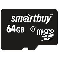 Карта памяти micro SDXC 64GB Smartbuy Class 10 UHS-1 (без адаптера)