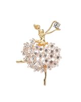 Брошь "Балерина. Женственность" (белая в золоте)