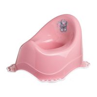 Горшок пластмассовый с противоскользящими резинками детский "Мишка" (тёмно-розовый)