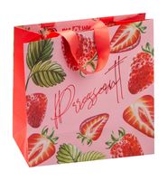 Пакет бумажный подарочный "Strawberry" (20х20х10 см)