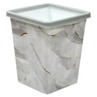 Ведро для мусора "С фиксатором" (8,5 л; белый мрамор)