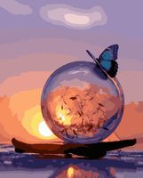 Картина по номерам "Бабочка на закате" (400х500 мм)