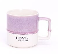 Кружка керамическая "Love" (бело-фиолетовый)
