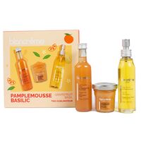 Подарочный набор "Sublime Body Trio Kit Grapefruit & Basil" (гель для душа, скраб, масло)