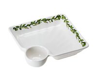 Блюдо керамическое с соусником "Оливки" (186х175х4 мм)
