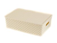 Корзина с крышкой "Береста" (35х24,5х10,5 см; слоновая кость)