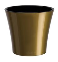 Горшок с дренажной системой "Арте" (5 л, золотой-черный)