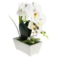 Цветок искусственный "Орхидея" (280 мм; белый)