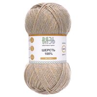 Пряжа "Шерсть №003" (100 г; 150 м; светло-бежевый меланж)