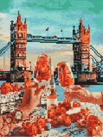 Алмазная вышивка-мозаика "Бокалы над Лондонским мостом" (300х400 мм)