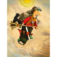 Набор для шитья из фетра "Баба-Яга в ступе"