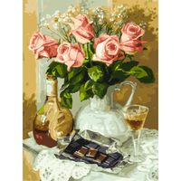 Картина по номерам "Розы и шоколад" (300х400 мм)