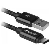 Кабель Defender USB09-03T PRO USB2.0, AM-Type-C, 2.1А, 1 м (чёрный)